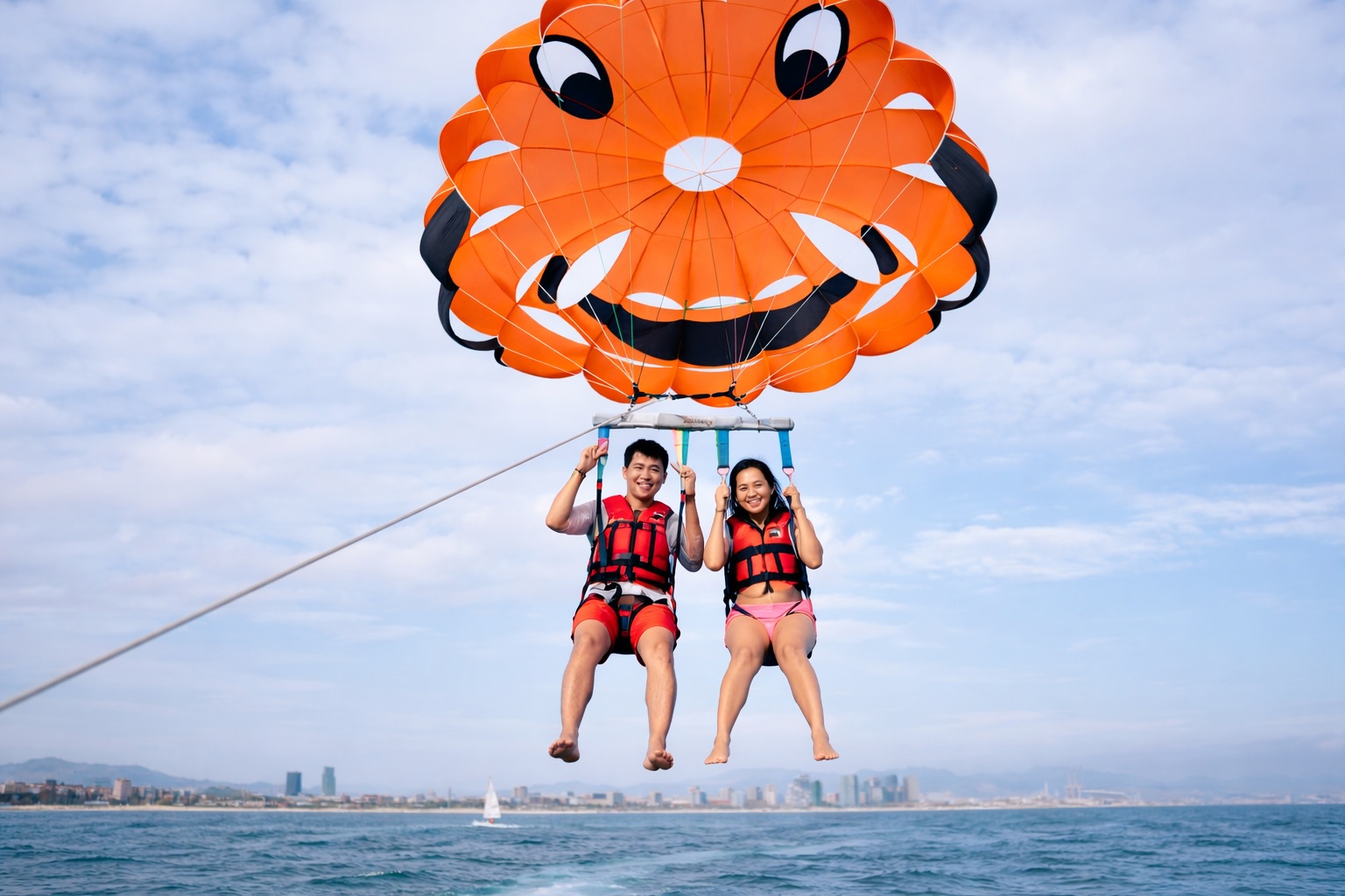 Parasailing Barcelona two people