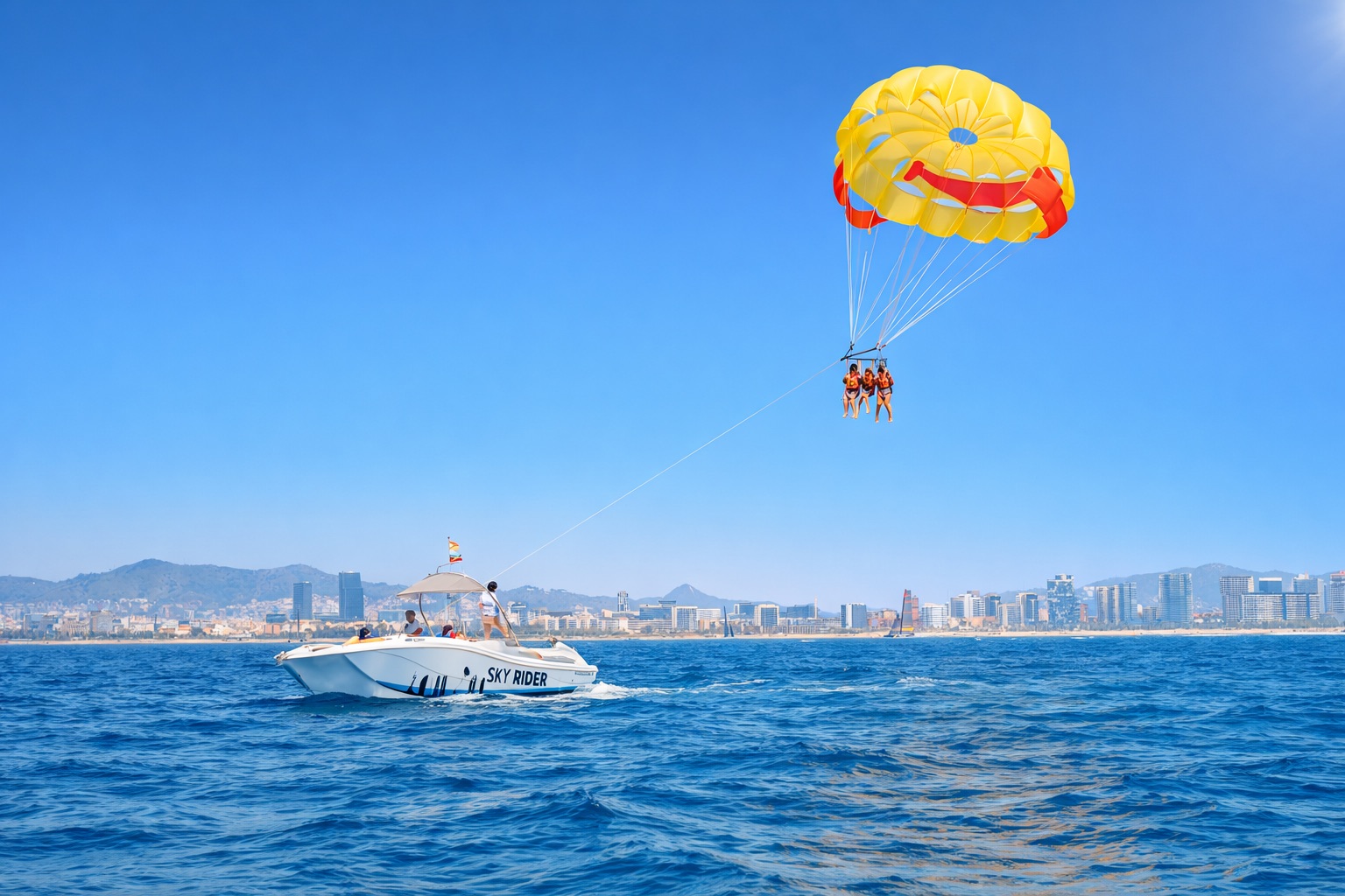 Parasailing Barcelona triple flight